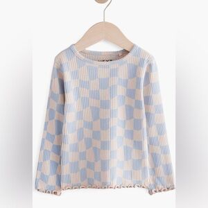 NEXT Kid’s Checkerboard Rib Long Sleeve Top